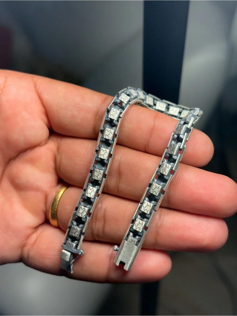 925 Sterling Silver Handmade Black Oxidized Bracelet 8.9